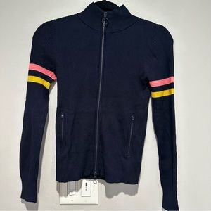 Moth by Anthropology Ribbed Knit Zip Up Mock Neck Sweater Size XS